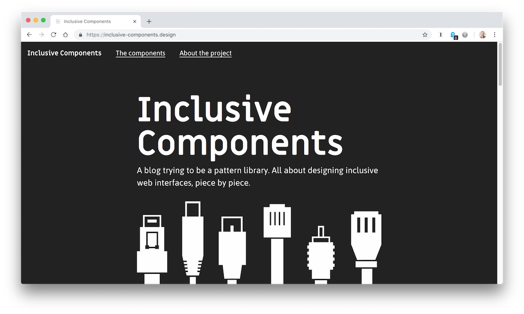 A screenshot of the Inclusive Components website